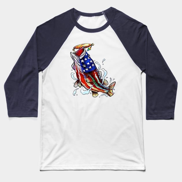 United States Fish Baseball T-Shirt by KejorastaR